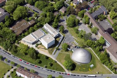 Luftansicht Neue Synagoge in Bochum mit Planetarium