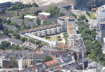 Schrägluftbild der Solarsiedlung von Osten