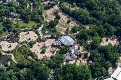 Allwetterzoo Münster, Elefantengehege von oben
