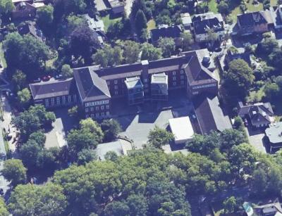 Schrägluftbild von Westen, Erweiterung der Schiller-Schule Bochum