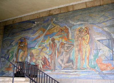 Wandmosaik „Der Rhein als Träger des Lebens“ von Heinrich Nauen