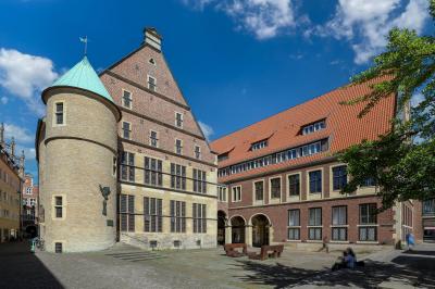 Rückansicht Rathaus Münster am Platz des westfälischen Friedens