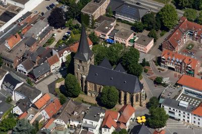 Evangelische Stadtkirche Lengerich, Luftbild von Süden