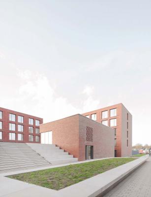 Tita-Cory-Campus, Außenperspektive Tribünentreppe