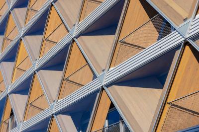 The Cradle, Detailbild Loggien, parametrisches Holztragwerk