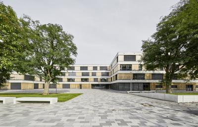 Neubau Gesamtschule Hürth, Frontansicht, Haupteingang
