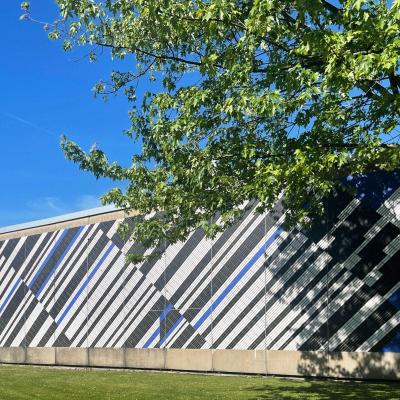 Audimax der ehem. FH Düsseldorf, Fassade aus Blickrichtung Süden