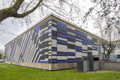 Audimax der ehem. FH Düsseldorf, Fassade aus Blickrichtung Süden