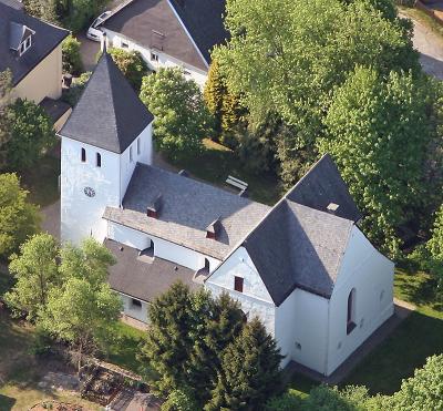 Ev. Kirche Marienheide-Müllenbach von oben
