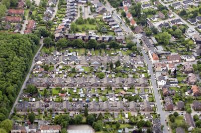 Siedlung Klapheckenhof, Schrägluftbild aus Blickrichtung Osten