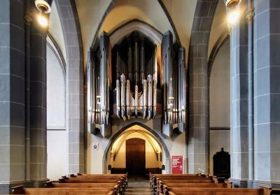 Blick auf die turmorgel von St. Lambertus Düsseldorf