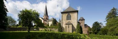 Panoramaansicht mit Schülerkapelle, Lazarettgebäude von Osten
