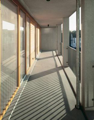 Blick auf Balkon