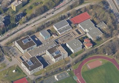 Schrägluftbild Neubau Mittelstufe Erich-Kästner-Gesamtschule Bochum