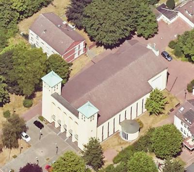 Schrägluftbild von Süden, St. Marien in Gladbeck