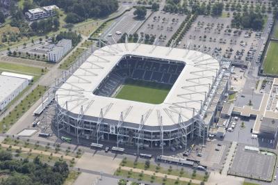Fußballstadion im Borussia-Park Mönchengladbach, Luftbild