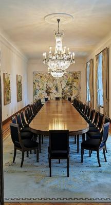 Einblick in den Speisesaal der Villa 