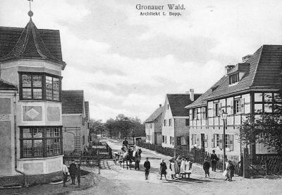 Häuser Gronauerwaldsiedlung Kreuzung Grüner Weg/Gronauer Waldweg, 1909