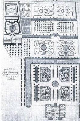 Schloss Schieder: Plan des barocken Schlossgartens um 1760