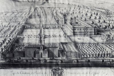 Barockgarten 1730 nach Federzeichnung von Renier Roidkin