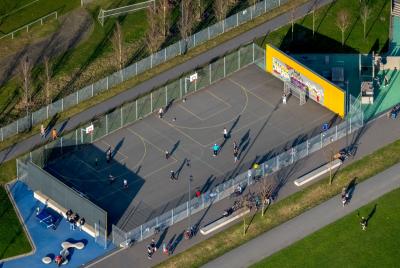 Sportplatz im Lippepark Hamm von oben