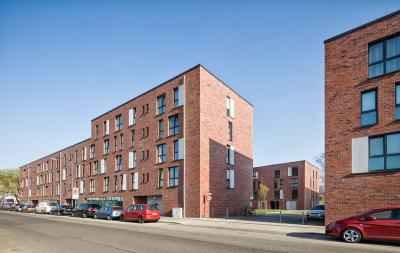 Straßenansicht der Wohnhäuser