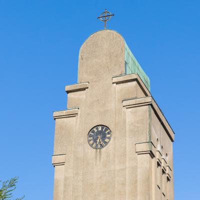 Lukaskirche Köln-Porz, Detailansicht Turm