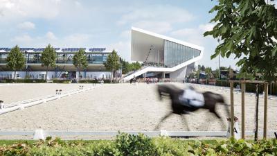Erweiterung Dressurstadion, Seitenansicht