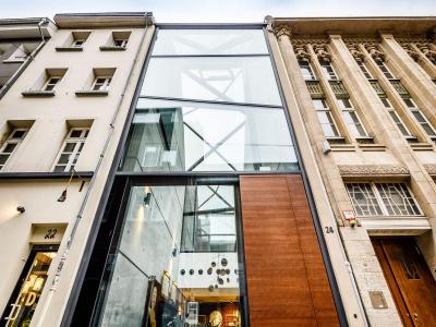 Blick nach oben auf die Fassade