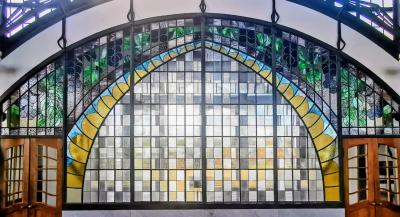 Detailansicht Jugendstil-Portal der Maschinenhalle