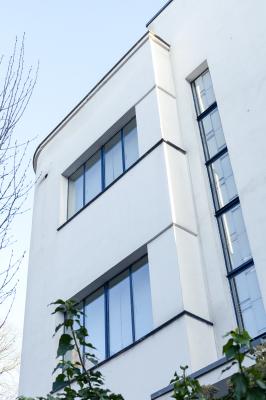 Münster, Münzstr. 9, Ausschnitt mit Treppenhaus- und Wohnraumfenstern