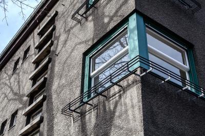 Schwerte, Rathausstraße 11, Detail der Seitenfassade und Fenster in 