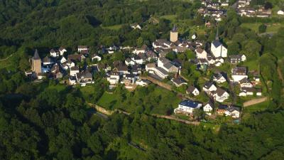 Luftbild des Historischen Ortskerns Hennef-Stadt Blankenberg