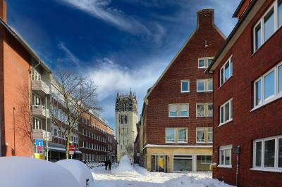 Blick auf den Turm der Pfarr- und Stiftskirche Liebfrauen Überwasser