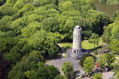 Luftbild Bismarckturm im Stadtpark Bochum