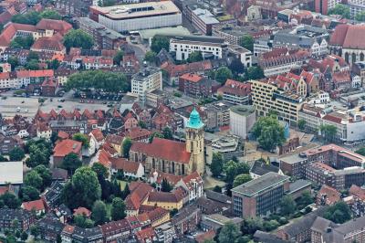 St. Martini in Münster, Luftbild von Norden