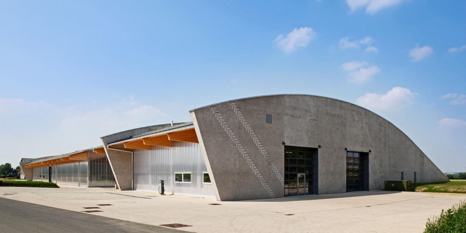 Werkstatt- und Maschinenhalle, Außenperspektive