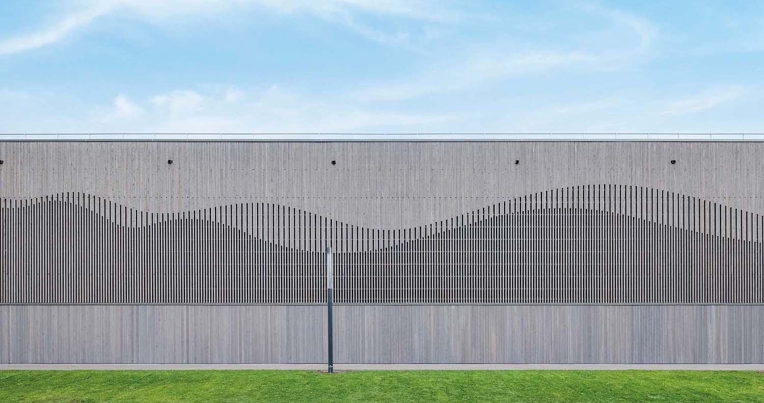 Mathilde-Anneke-Gesamtschule, Fassade Sporthalle