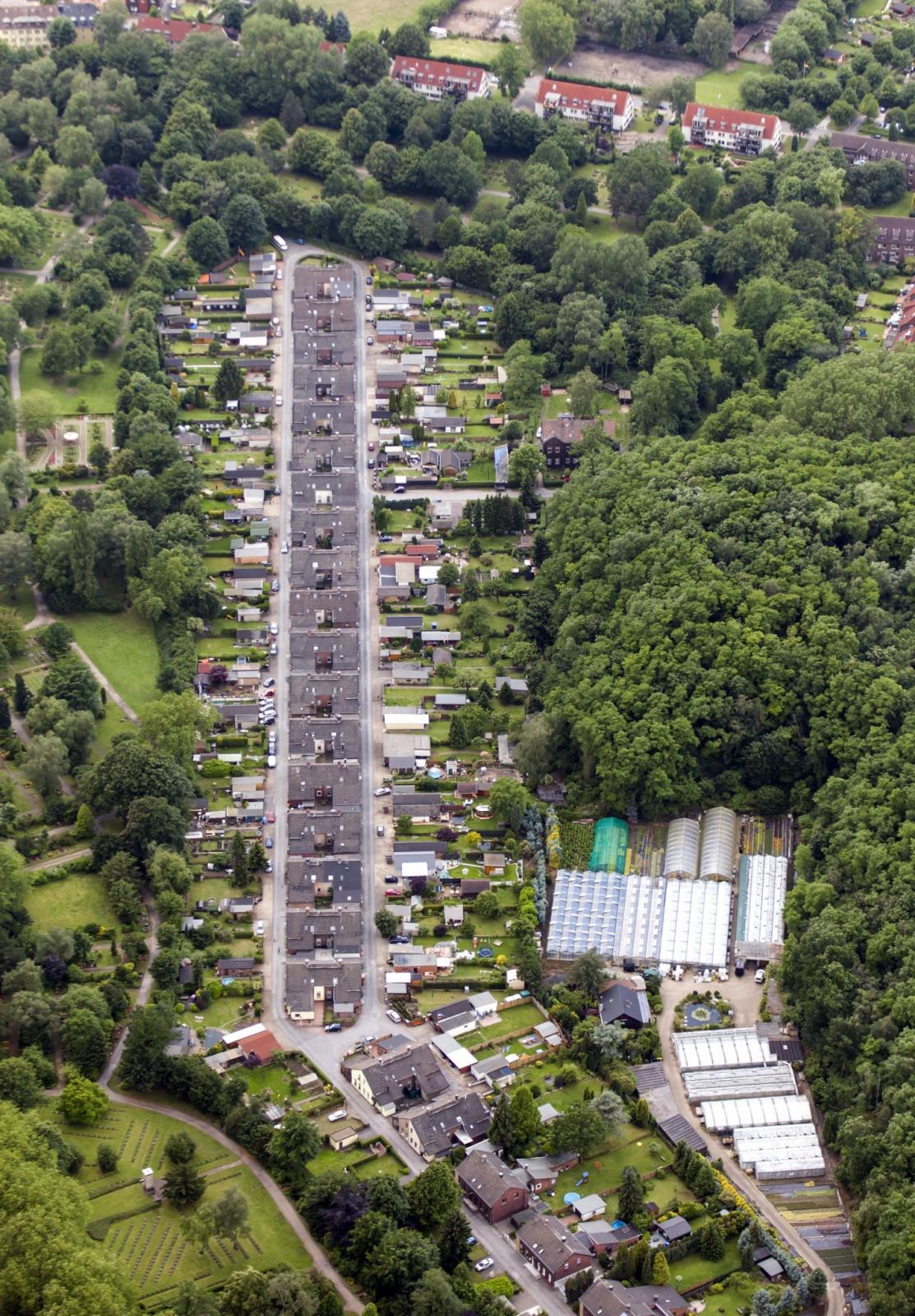 Siedlung Grawenhof, Schrägluftbild aus Blickrichtung Osten
