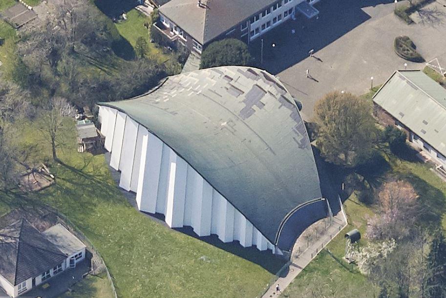 Schrägluftbild St. Suitbert Essen von Südosten