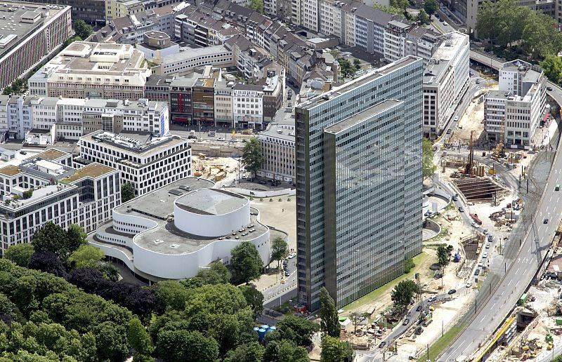 Luftaufnahme Dreischeibenhaus vor der Sanierung