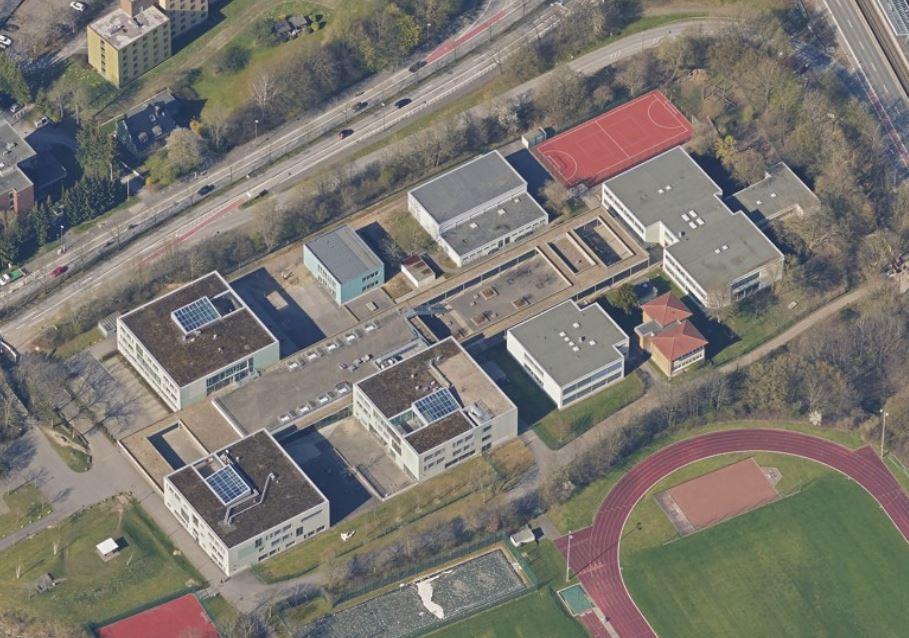 Schrägluftbild Neubau Mittelstufe Erich-Kästner-Gesamtschule Bochum