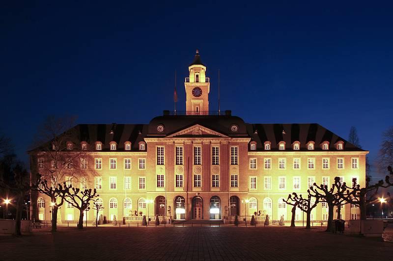 Rathaus Herne bei Nacht