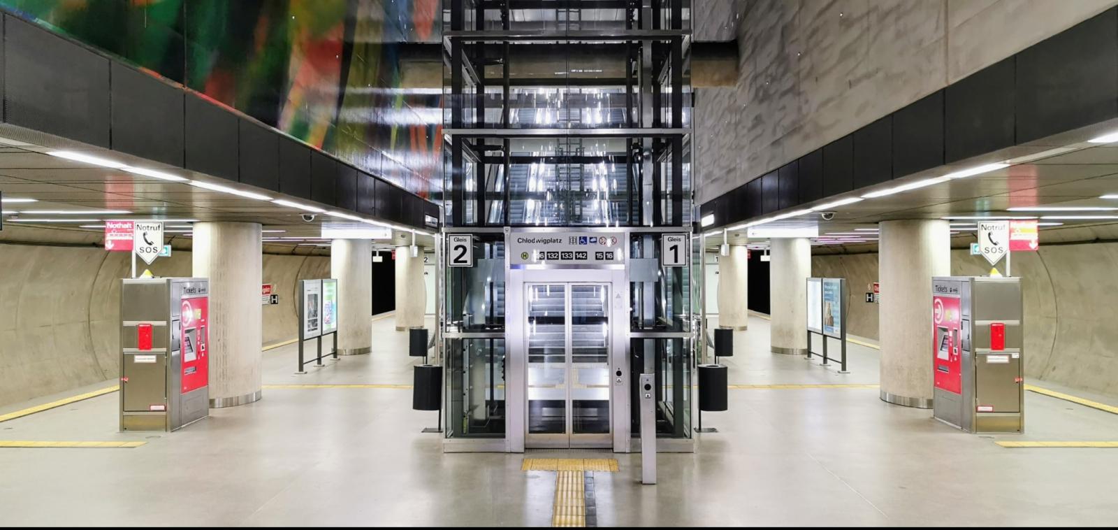 Bahnsteig Haltestelle Chlodwigplatz