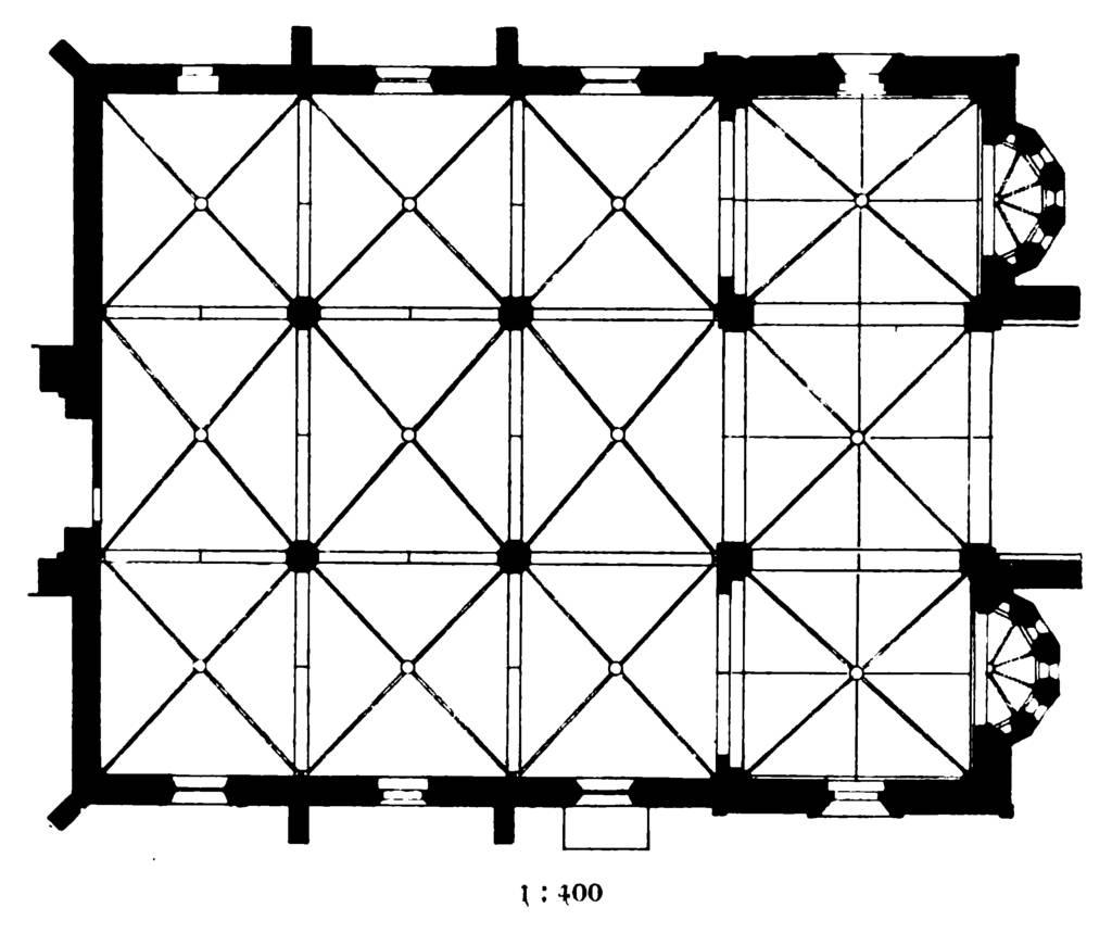 Grundriss der Kirche St. Ägidius ohne Chor