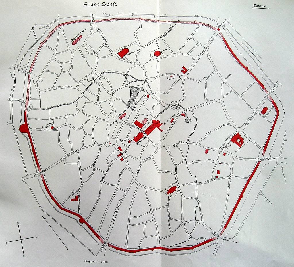 Soest, Stadtplan um 1905