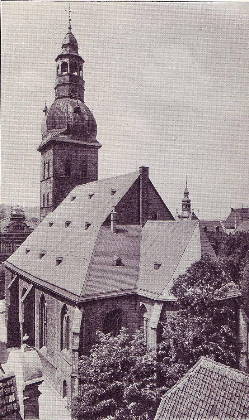Blick auf die Vorgängerkirche der Nicolaikirche von Südosten (1904)