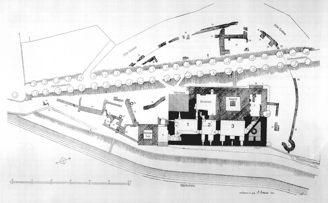 Kaiserpfalz, Lageplan historisch