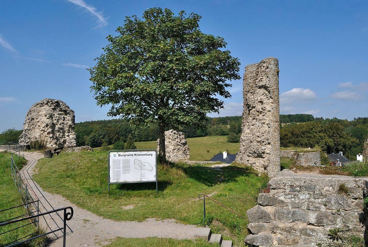 Burgruine mit Blick auf die Reste des Bergfrieds