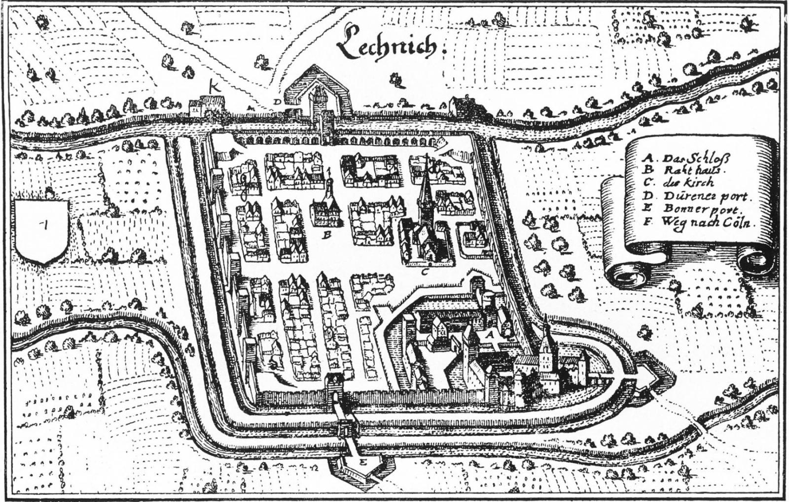 Lechenich, historischer Stadtplan